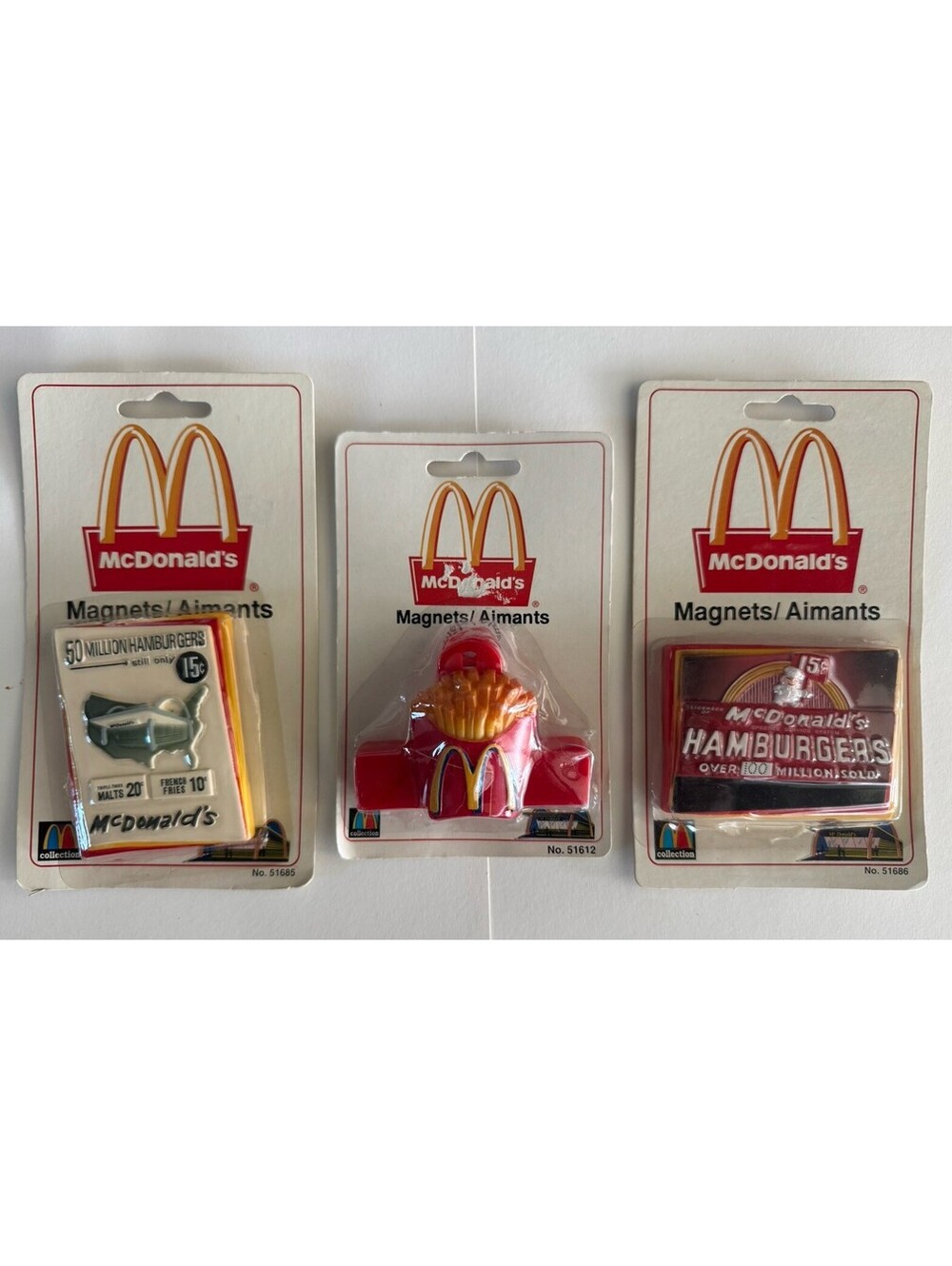 VTG McDonald’s Retro Magnets Lot of 3 Advertising Restaurant Memorabilia NOS